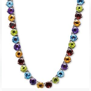 Multistone necklace in Sterling Silver (Amethyst, Peridot, Blue Topaz, Garnet)